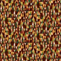 Makower Golden Triangular Brown Orange & Gold Print