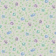 Makower Sweet Things Grey Blue & Purple Flower 
