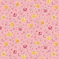 Makower Sweet Things Pink Red & Yellow Flower Print 