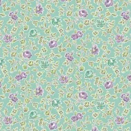 Makower Sweet Things Teal & Purple  Flower Print 