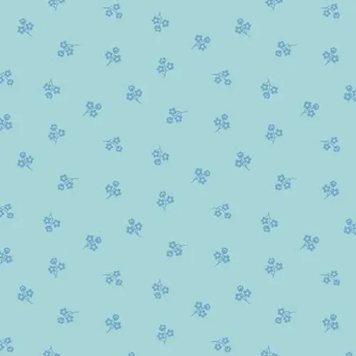 Makower Sweet Things Blue Tone on Tone Flower Sprig 