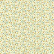 Makower Sweet Things Yellow Green Blue Ditsy Floral Print 